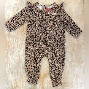 Mud Pie mauve leopard print one piece infant outfit